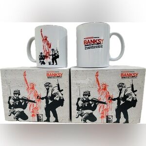 Banksy Fans!  'Unauthorized Exhibition: Genius or Vandal?'  Mug